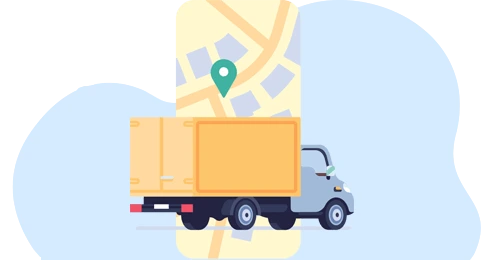 moving truck with location map